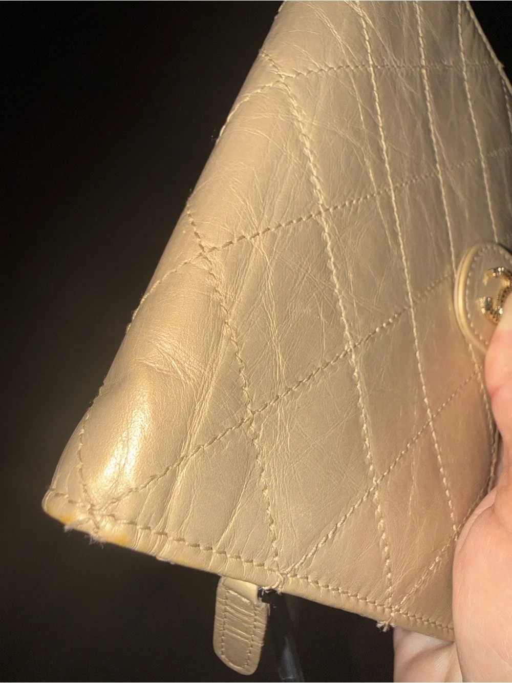 CHANEL Matelasse Compact Wallet Leather Metallic Gold CC Black Card